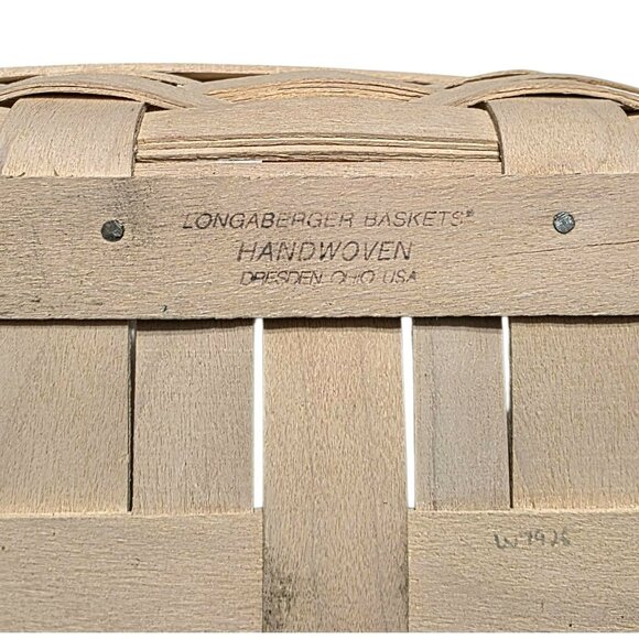 2001 Longaberger Card Keeper Basket Wood Lid Fabric Floral Liner Protector READ - Picture 10 of 13